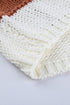 V-Neck Knitted Lantern Sleeve Pullover Sweater